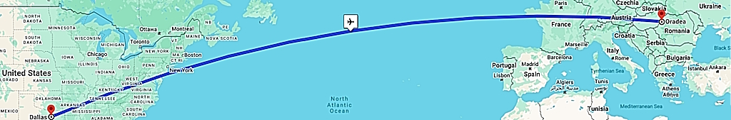 Dallas to Oradea by air